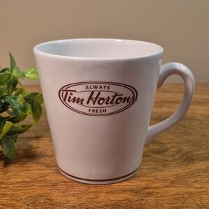 TIM HORTONS Steelite Diner Style Bilingual 'Always Fresh' Large Size Coffee Mug